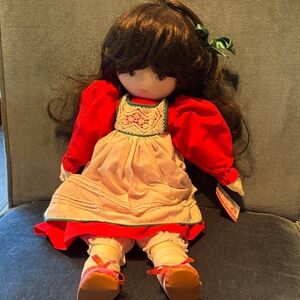 Holly by Pauline Classic Red and Cream Doll with Green Accents